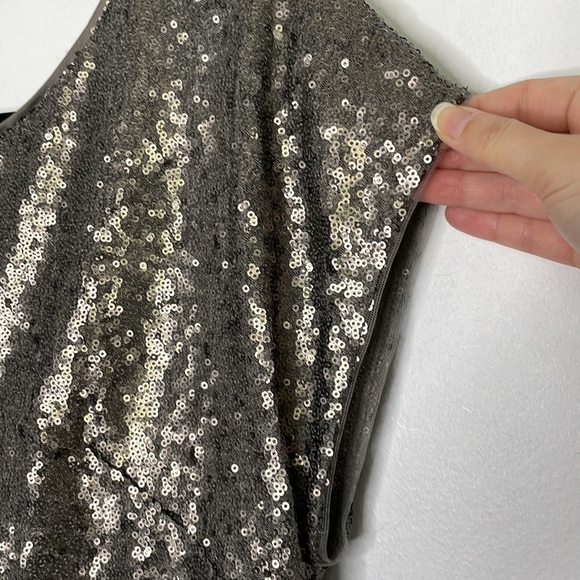 Vera Wang sequins open cowl back mini cocktail dress - Picture 4 of 12